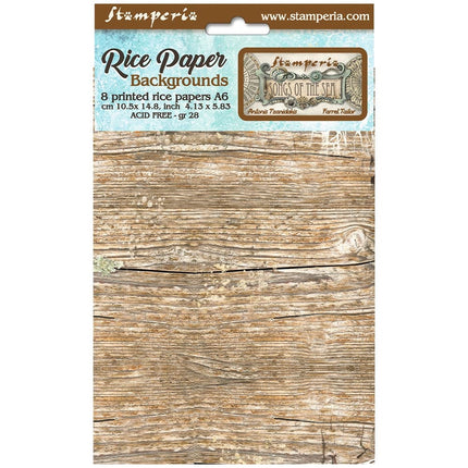 Selection 8 Rice paper A6 backgrounds - Songs of the Sea