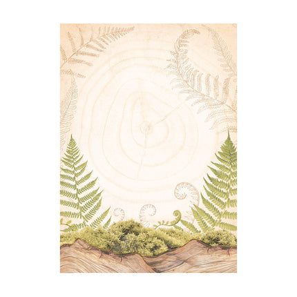 Selection 8 Rice paper A6 backgrounds - Woodland