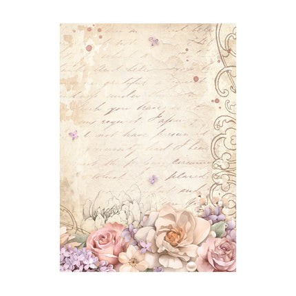 Selection 8 Rice paper A6 backgrounds - Romance Forever