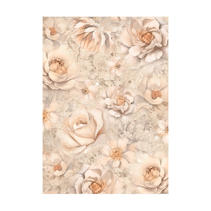 Selection 8 Rice paper A6 backgrounds - Romance Forever