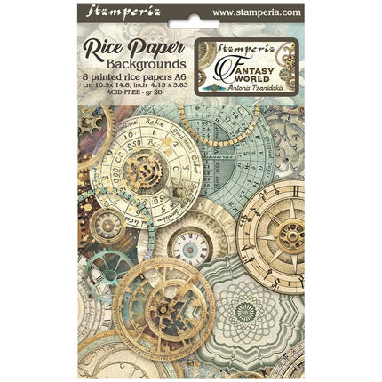 Selection of 8 A6 rice paper backgrounds - Sir Vagabond in Fantasy World
