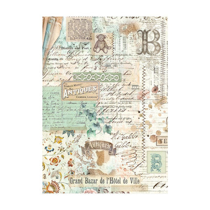 Selection of 8 Rice papers A6 backgrounds - Brocante Antiques