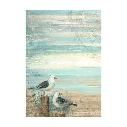 Selection of 8 Rice papers A6 backgrounds - Sea Land