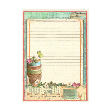 Selection of 8 Rice paper A6 backgrounds - Garden