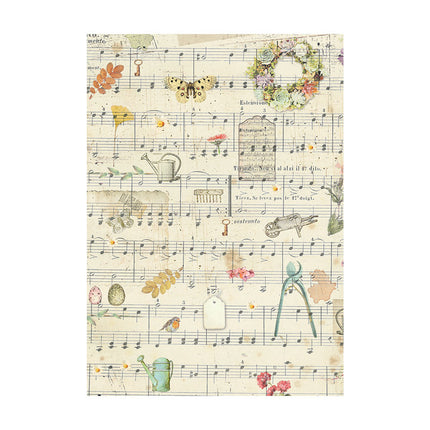 Selection of 8 Rice paper A6 backgrounds - Garden