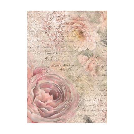 Selection 8 Rice paper A6 backgrounds - Shabby Rose