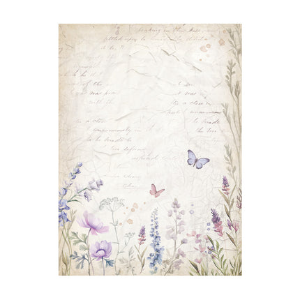 Selection 8 Rice paper A6 backgrounds - Lavender