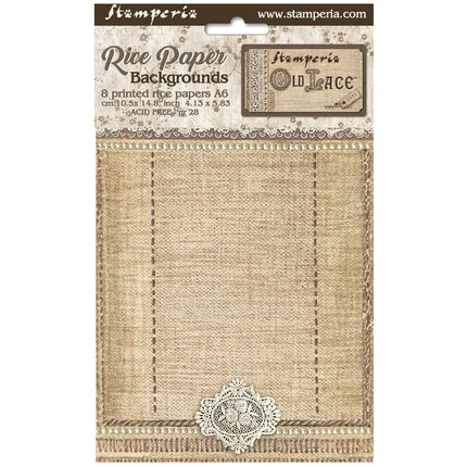 Selection 8 Rice paper A6 backgrounds - Old Lace