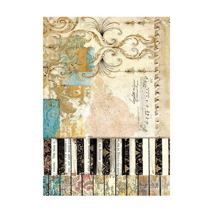 Selection 8 Rice paper A6 backgrounds - Music