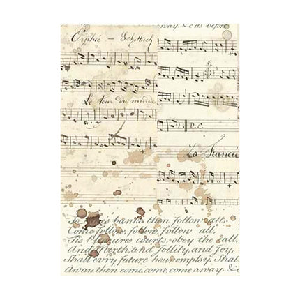 Selection 8 Rice paper A6 backgrounds - Music