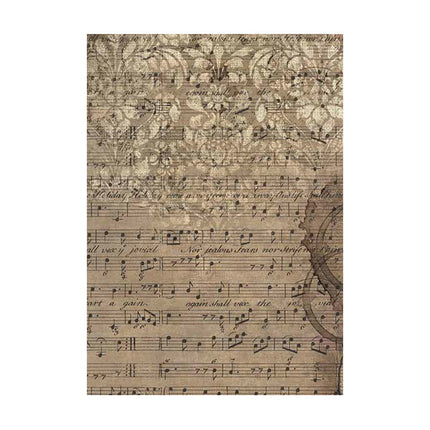 Selection 8 Rice paper A6 backgrounds - Music