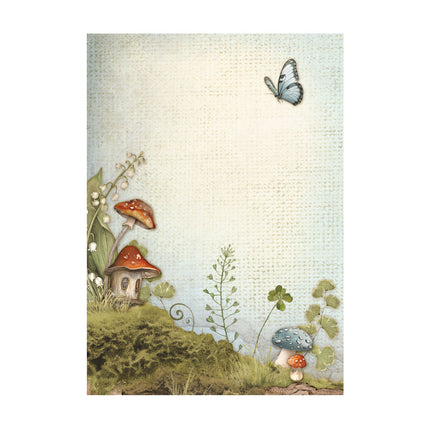 Selection of 8 Rice Paper A6 Backgrounds - Hidden Grove