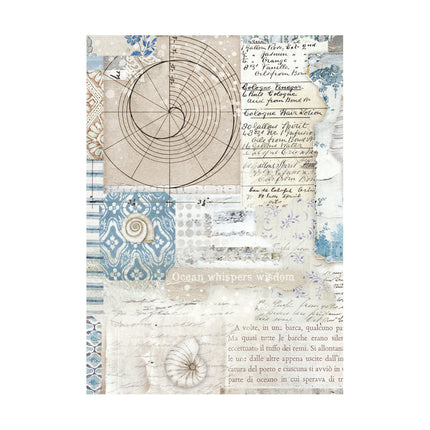 Selection of 8 A6 rice paper backgrounds - Silent Sea