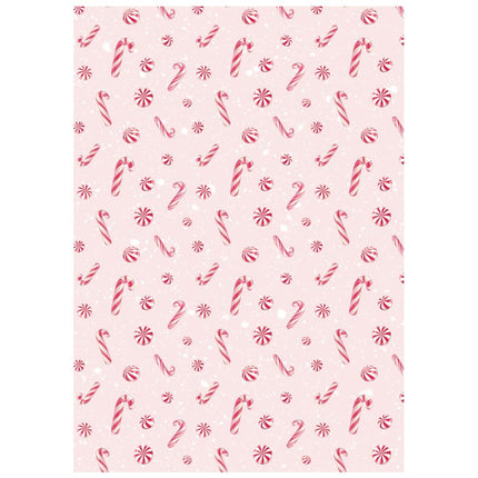 Selection 8 Rice paper A6 backgrounds - Candy Christmas