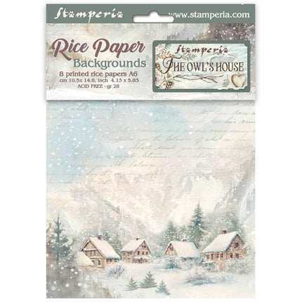 Selection of 8 A6 Rice Paper Backgrounds - The Owl's House