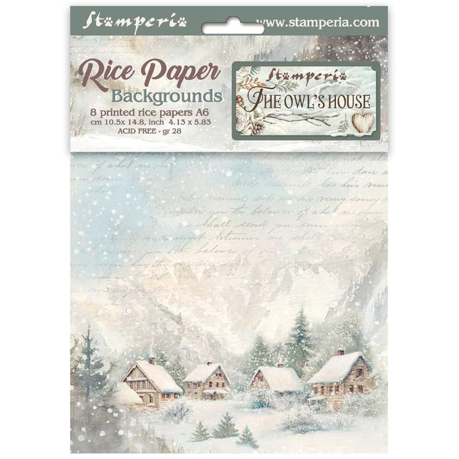 Selection of 8 A6 Rice Paper Backgrounds - The Owl's House