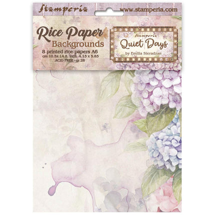 Selection 8 Rice paper A6 backgrounds Quiet Days