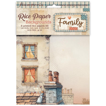 Selection 8 Rice paper A6 backgrounds Family
