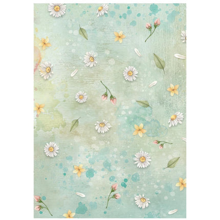 Selection 8 Rice Paper A6 Backgrounds Daisy Art