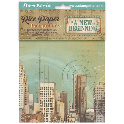 Selection 8 Rice paper A6 backgrounds A new Beginning  