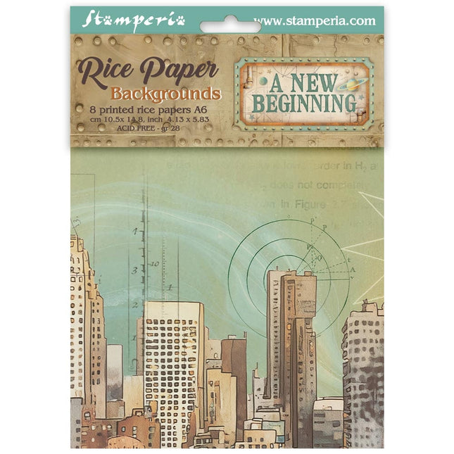 Selection 8 Rice paper A6 backgrounds A new Beginning  
