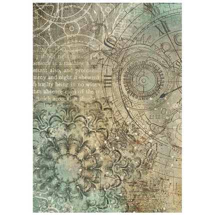 Printed 8 Rice paper A6 backgrounds selection for Art and Craft - Gardens of Time