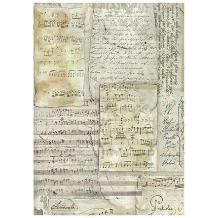 Printed 8 Rice paper A6 backgrounds selection for Art and Craft - Symphony