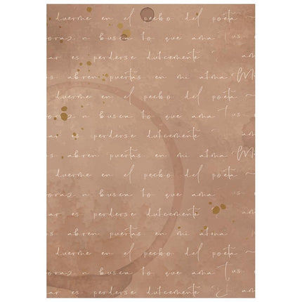 Printed 8 Rice paper A6 backgrounds selection for Art and Craft - Flowers and Poems