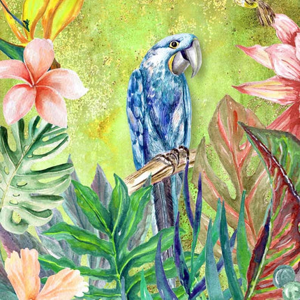 Tropical BLUE Bird with Green Background Rice Paper A4Tropical BLUE Bird with Green Background Rice Paper A4
