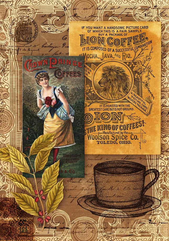 Morning Brew Coffee Collage Rice Paper A4Morning Brew Coffee Collage Rice Paper A4
