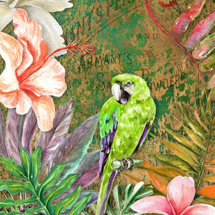 Tropical Green Bird Rice Paper A4Tropical Green Bird Rice Paper A4