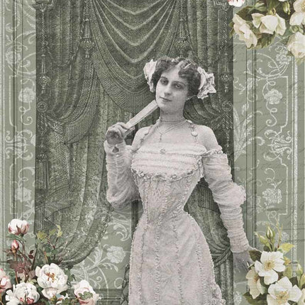 French Lady in Green Room A4French Lady in Green Room A4