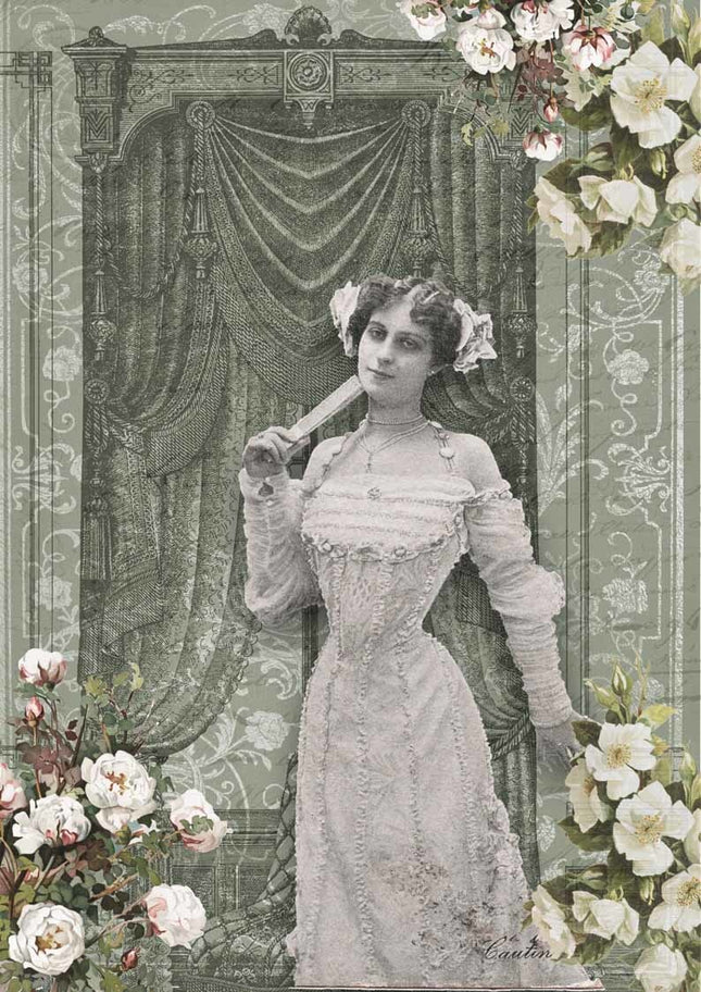 French Lady in Green Room A4French Lady in Green Room A4