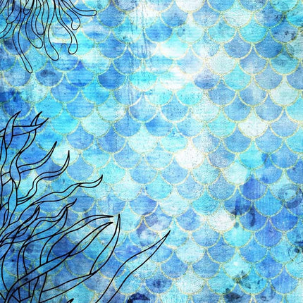 Deep Blue Mermaid Scales A4Deep Blue Mermaid Scales A4