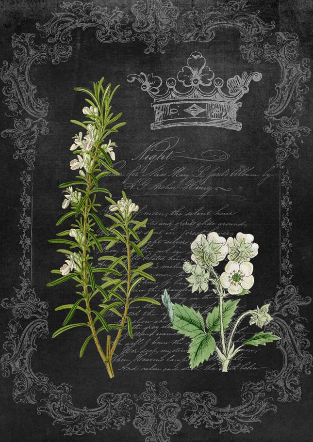 Rosemary and Wildflower Chalkboard A4Rosemary and Wildflower Chalkboard A4
