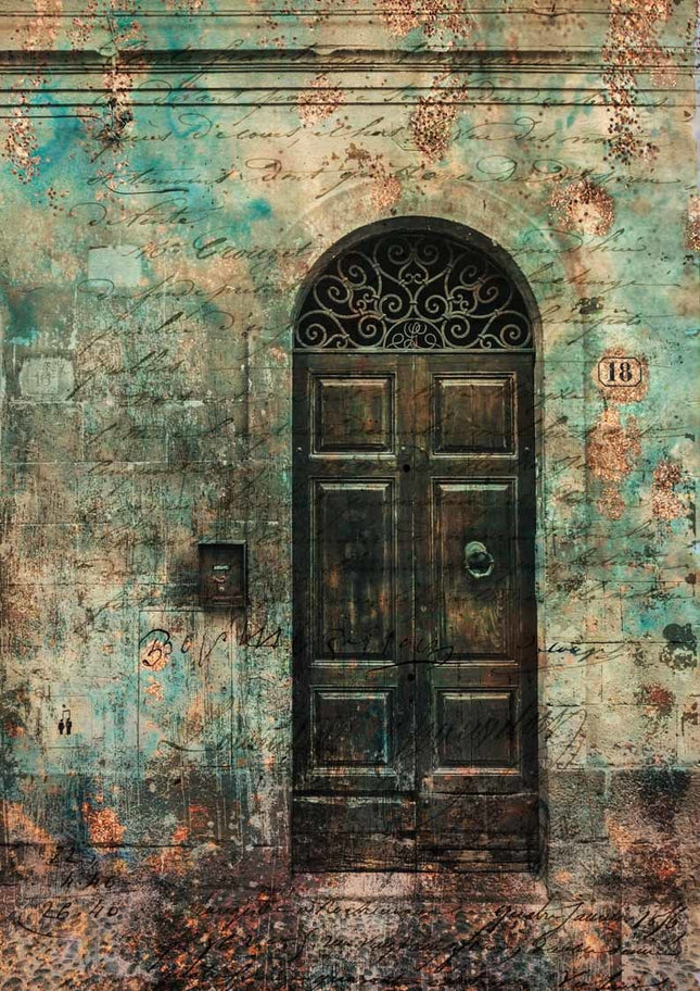 Antique Door with Scrollwork II A4Antique Door with Scrollwork II A4