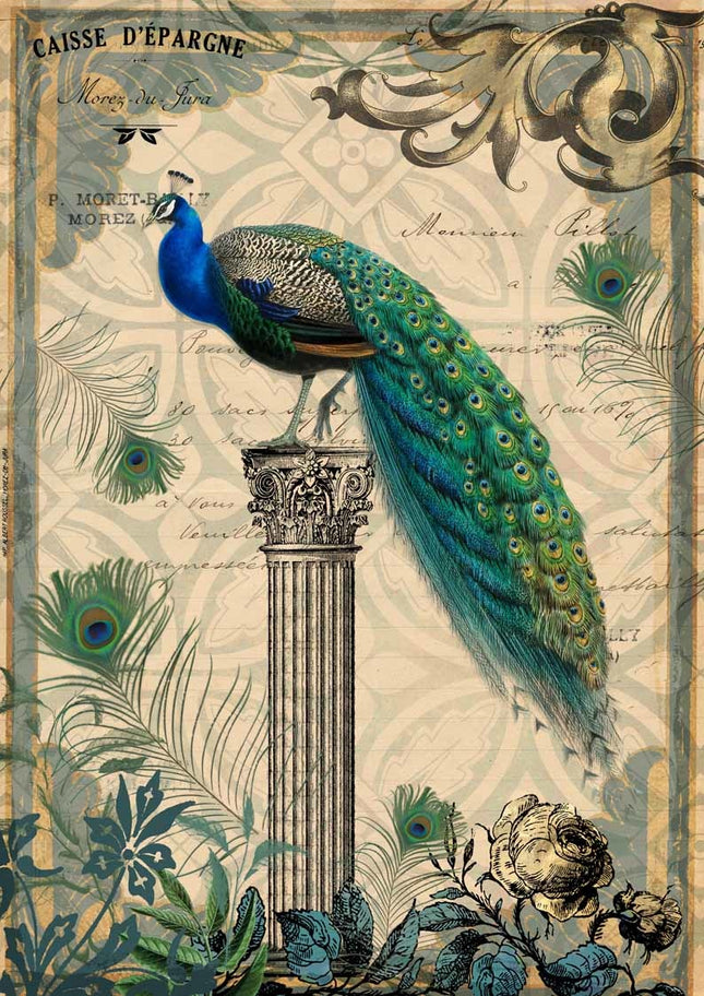 Peacock on a Pedestal A3Peacock on a Pedestal A3