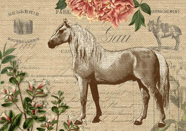 Vintage Burlap Horse A4Vintage Burlap Horse A4