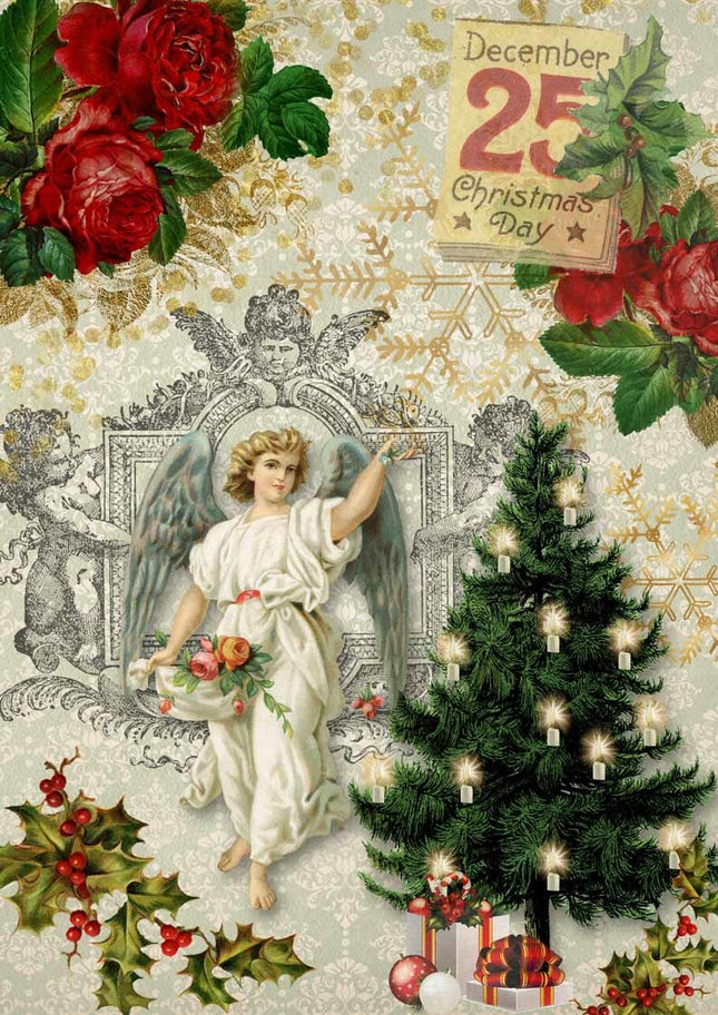 Christmas Angel with Tree A4Christmas Angel with Tree A4