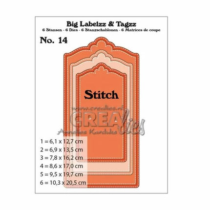 Crealies Big Labels & Tags no,14