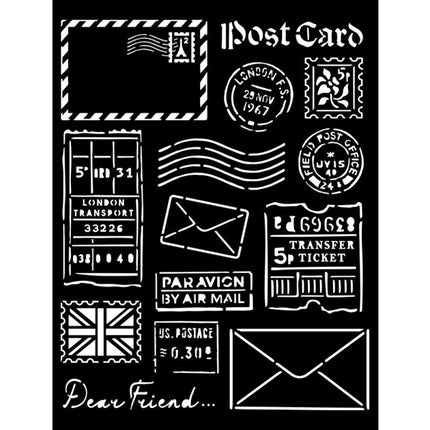Thick stencil cm 20X25 - Our way post card