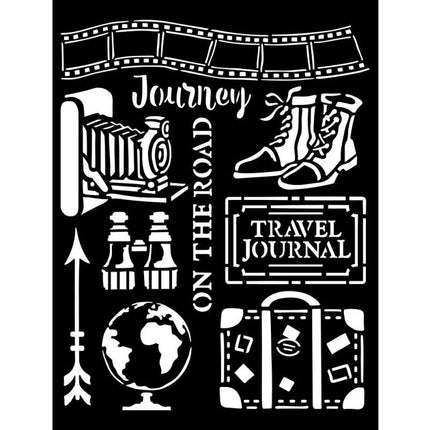 Thick stencil cm 20X25 - Our way journey elements