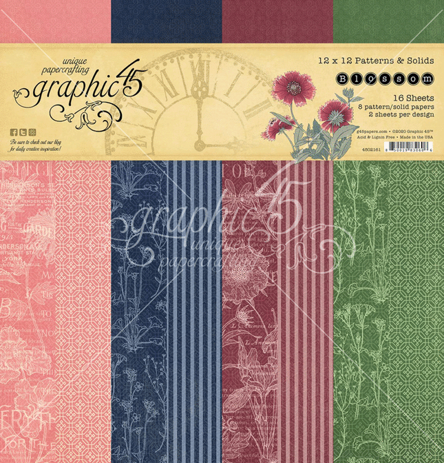 Blossom 12x12 Inch Patterns & Solids Paper Pad