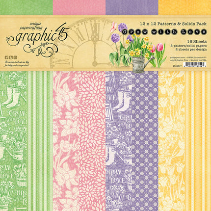 Grow with Love 12x12 Inch Patterns & Solids Pack