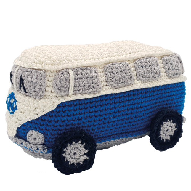 Crochet Kit Retro Blue Bus - Amigurumi DIY Kit