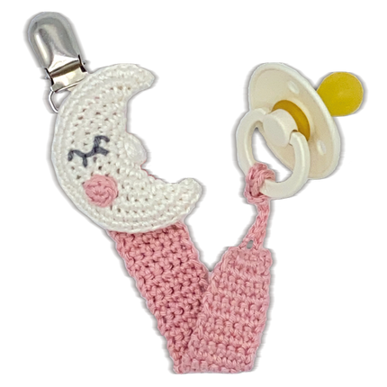 Crochet Kit Moon Pacifier Clip - Amigurumi DIY Kit