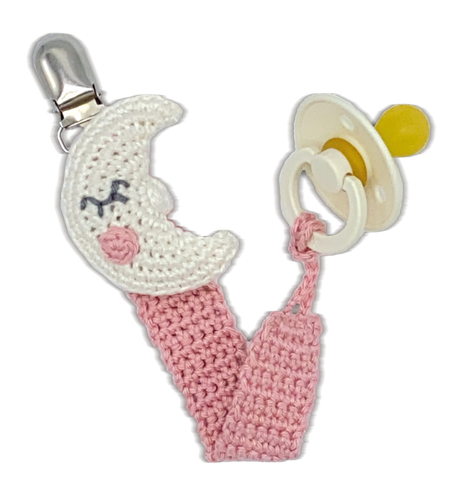 Crochet Kit Moon Pacifier Clip - Amigurumi DIY Kit