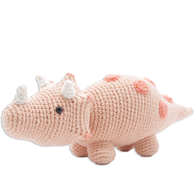 Crochet Kit Dino Triceratops - Amigurumi DIY Kit