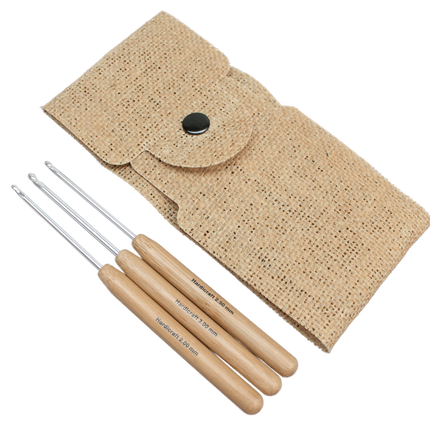 Häkelnadel-Set mit ergonomischem Bambusgriff – 2,0 / 2,5 / 3,0 mm