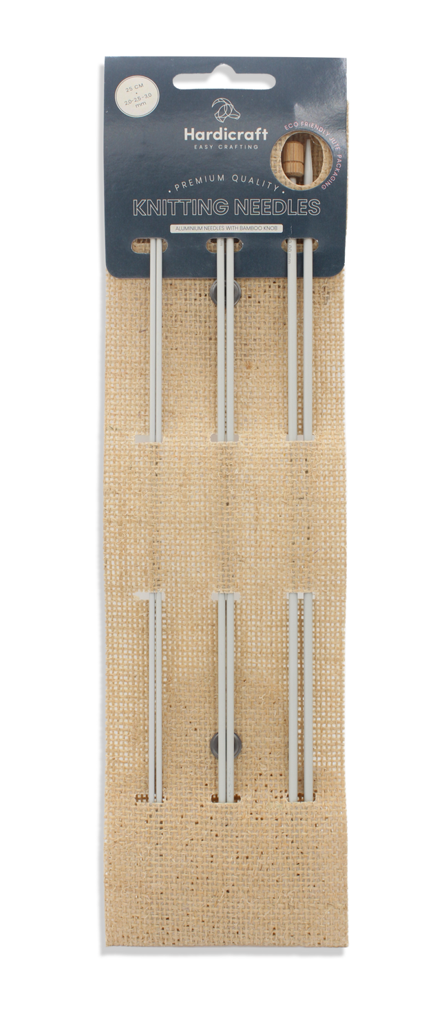 Aluminum Knitting Needle Set with Bamboo Tip – 2.0 / 2.5 / 3.0 mm